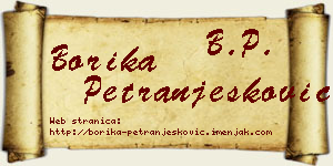 Borika Petranjesković vizit kartica